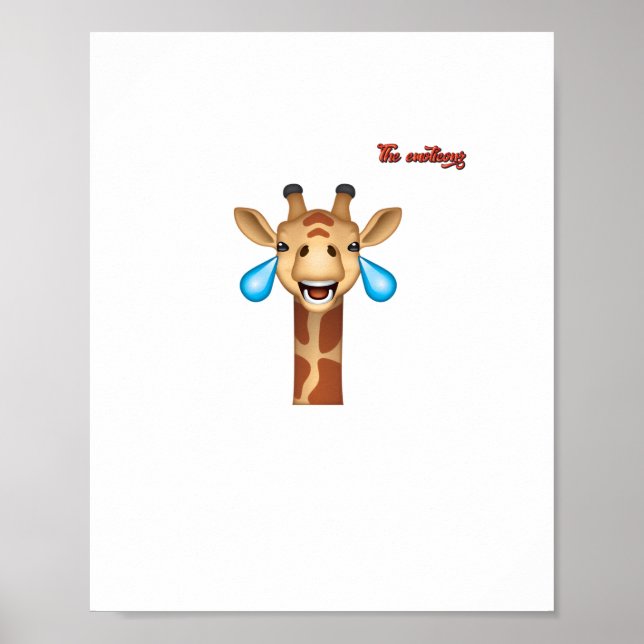emoji happy crying giraffe face   poster (Front)