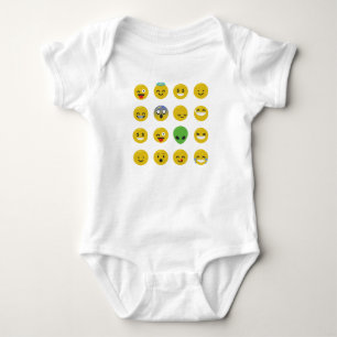 Emoji happy face baby bodysuit