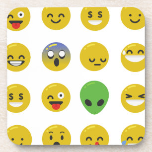 Emoji happy face coaster