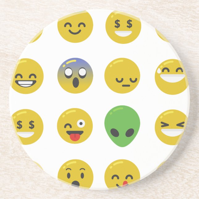 Emoji happy face coaster (Front)
