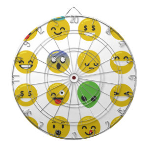 Emoji happy face dartboard