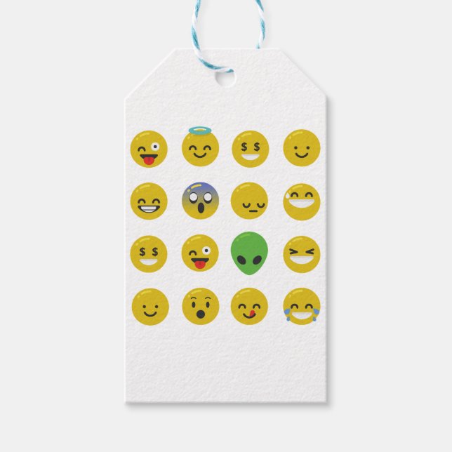 Emoji happy face gift tags (Front)