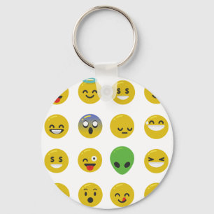 Emoji happy face key ring
