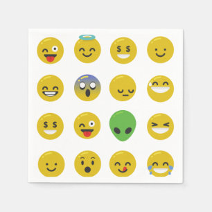 Emoji happy face paper napkins