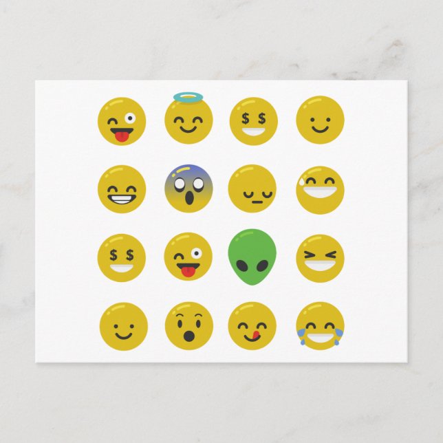 Emoji happy face postcard (Front)