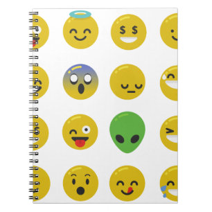 Emoji happy face spiral notebook