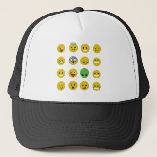 Emoji happy face trucker hat