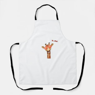 emoji happy love eyes giraffe face  apron