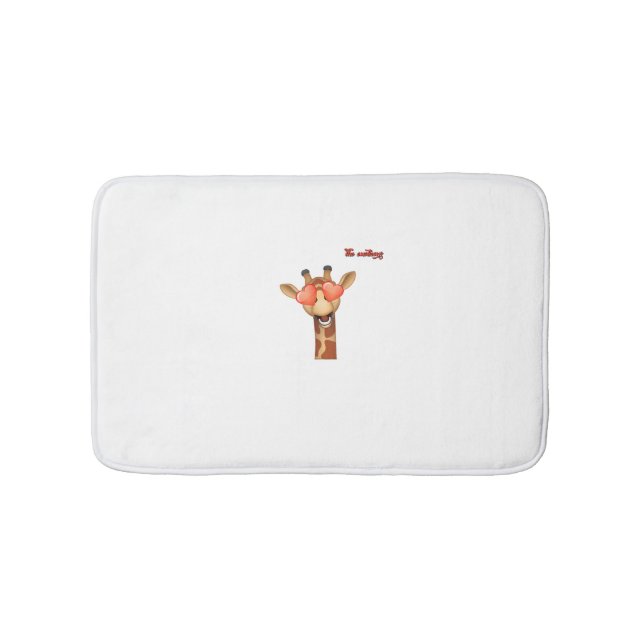 emoji happy love eyes giraffe face  bath mat (Front)