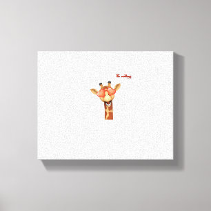 emoji happy love eyes giraffe face canvas print