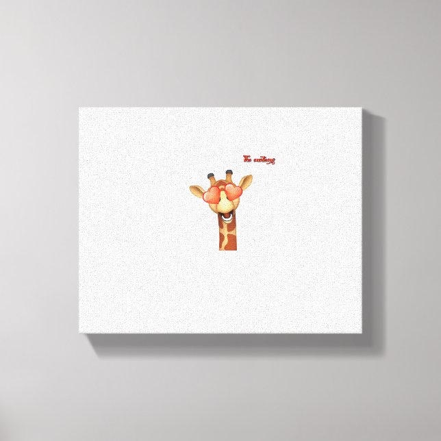 emoji happy love eyes giraffe face  canvas print (Front)