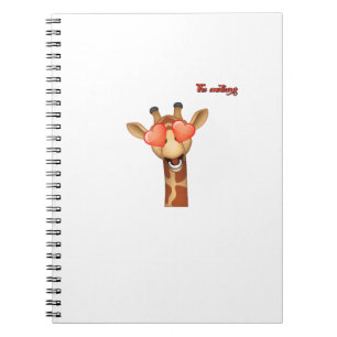 emoji happy love eyes giraffe face  notebook
