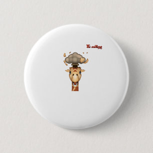 emoji head exploding giraffe face   6 cm round badge