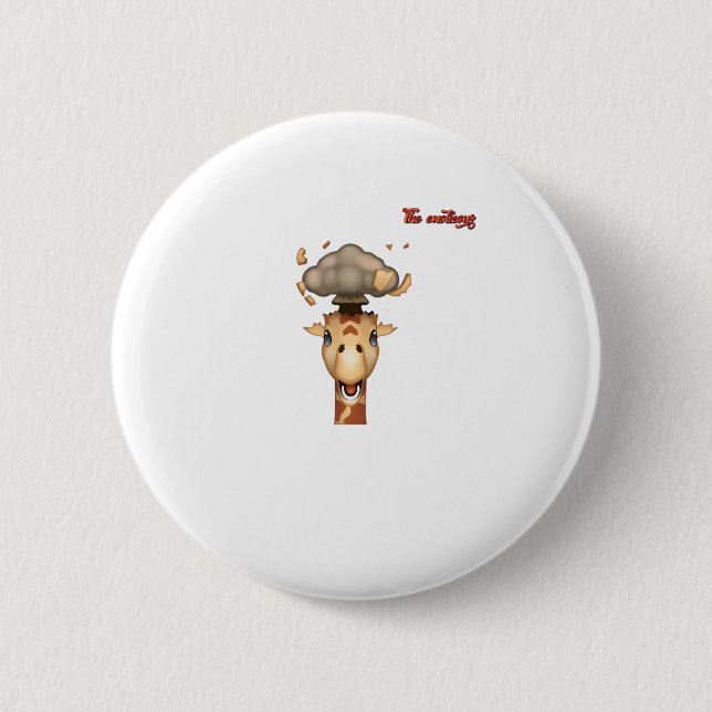 emoji head exploding giraffe face   6 cm round badge (Front)