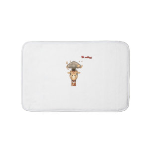 emoji head exploding giraffe face   bath mat