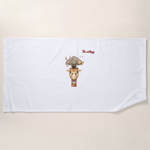 emoji head exploding giraffe face beach towel