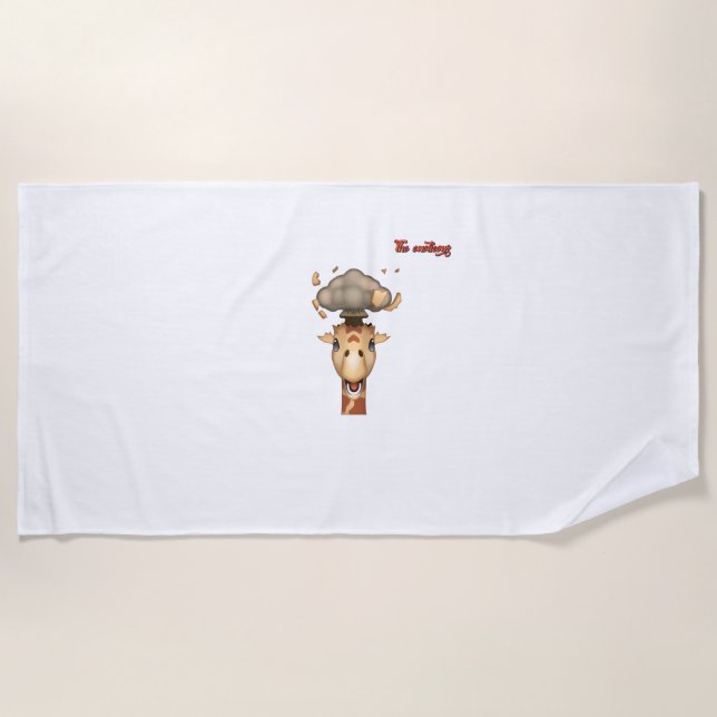 emoji head exploding giraffe face   beach towel (Front)