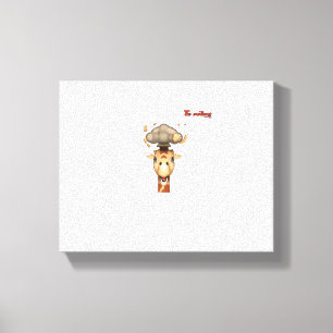 emoji head exploding giraffe face canvas print