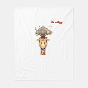 emoji head exploding giraffe face fleece blanket