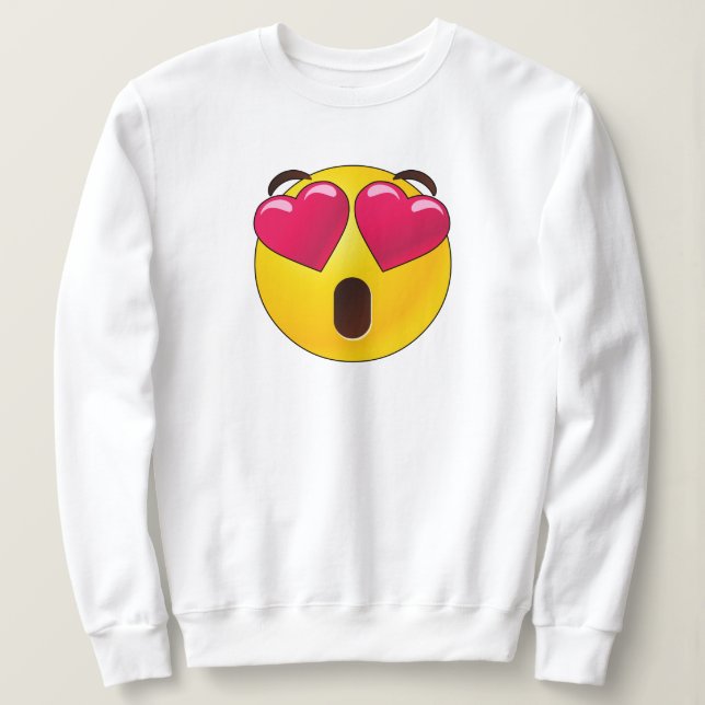 Emoji Heart Eyes Valentines Sweatshirt (Design Front)