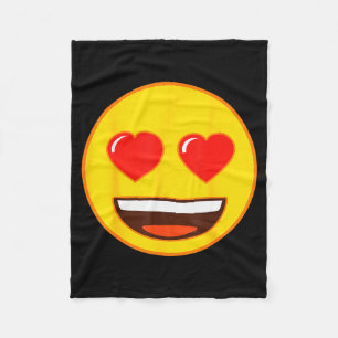 Emoji Heart Eyes Yellow Smile Face  Fleece Blanket