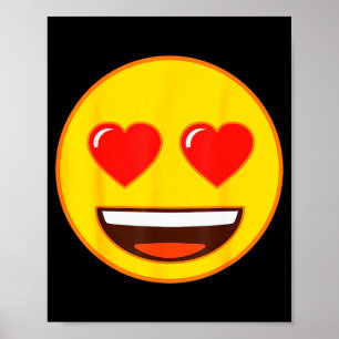 Emoji Heart Eyes Yellow Smile Face Poster