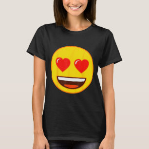 Emoji Heart Eyes Yellow Smile Face T-Shirt