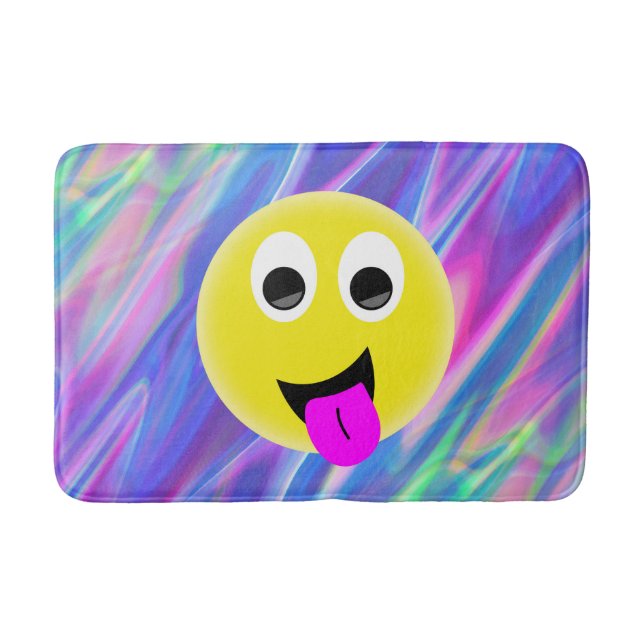 emoji hologram bath mat bathmat (Front)