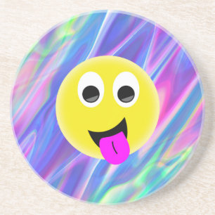 emoji hologram coaster