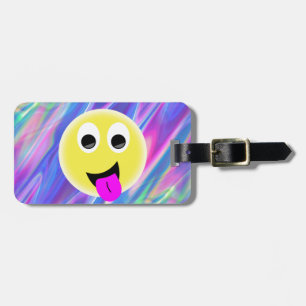 emoji hologram luggage tag