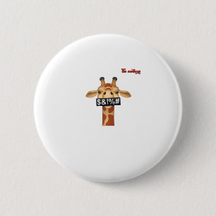 emoji insulting angry giraffe face  6 cm round badge