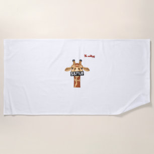 emoji insulting angry giraffe face beach towel