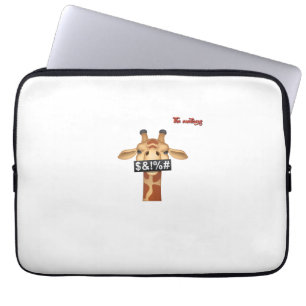 emoji insulting angry giraffe face laptop sleeve