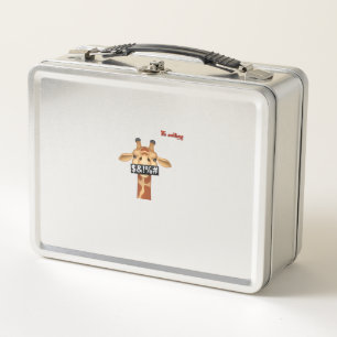 emoji insulting angry giraffe face  metal lunch box