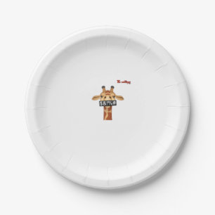 emoji insulting angry giraffe face  paper plate