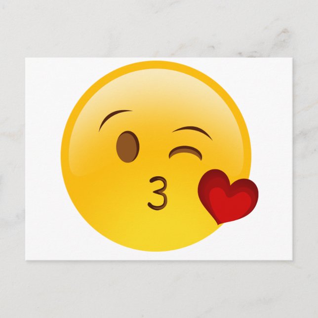emoji-kiss-face postcard (Front)