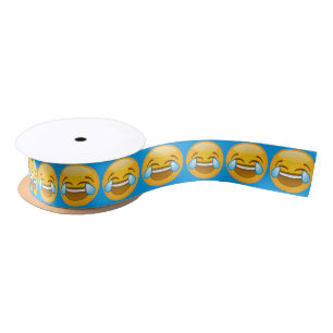 Emoji Laughing Satin Ribbon