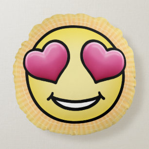 Emoji Love Round Cushion
