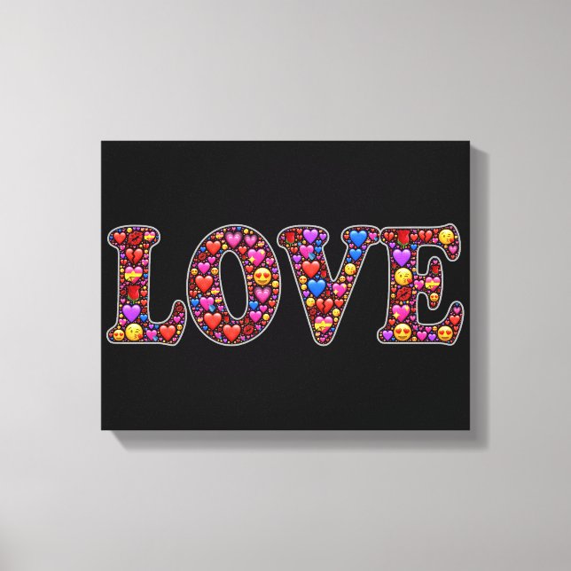 Emoji love wrapped canvas (Front)