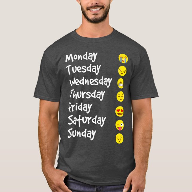 Emoji  Love Your Emoticon  7 Days A Week White T-Shirt (Front)