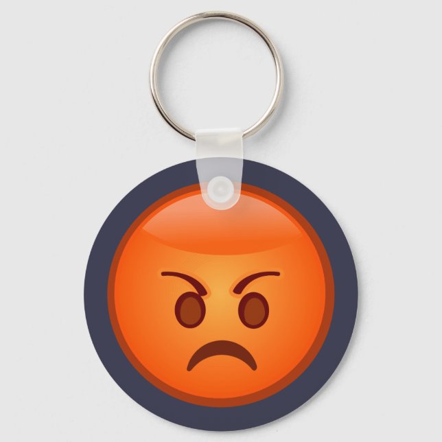 Emoji Mad Face Key Ring (Front)