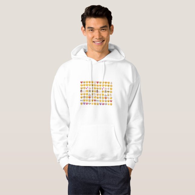 emoji mens hooded hoodie sweatshirt hoody (Front Full)