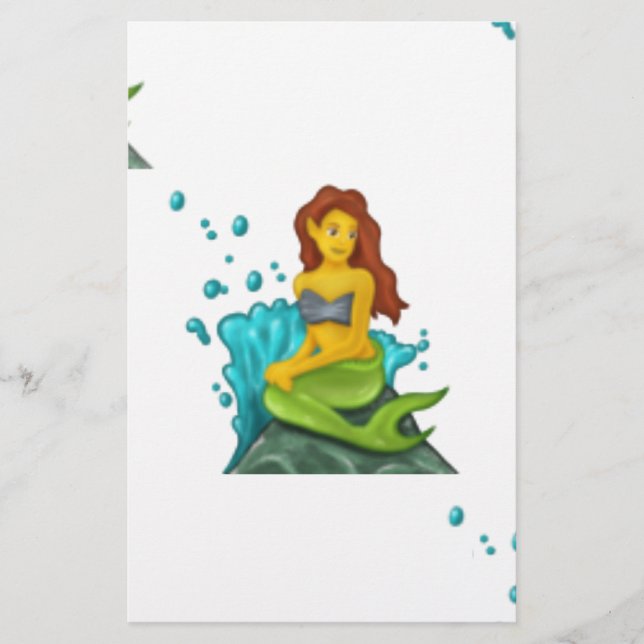 emoji mermaid stationery (Front)