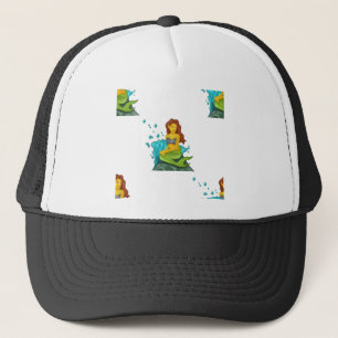 emoji mermaid trucker hat