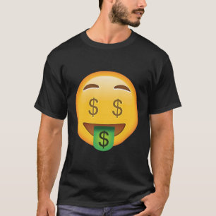 Emoji Money Face Dollar Signs Eyes Emoticon Textin T-Shirt