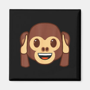 Emoji Monkey Holding Ears Yellow Smile Face Magnet