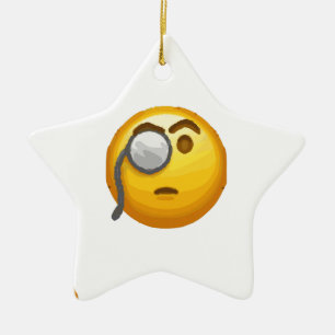 emoji monocle ceramic tree decoration