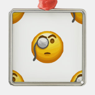 emoji monocle metal tree decoration