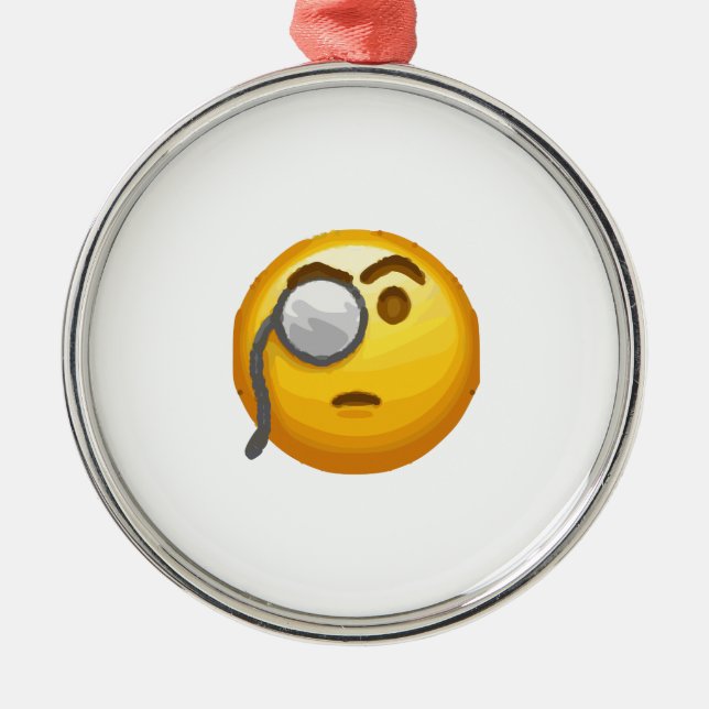 emoji monocle metal tree decoration (Front)