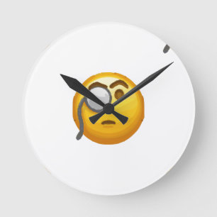 emoji monocle round clock